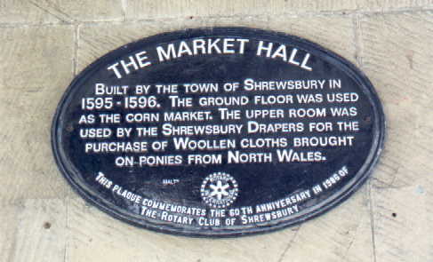 Market Hall Plaque in Shrewsbury